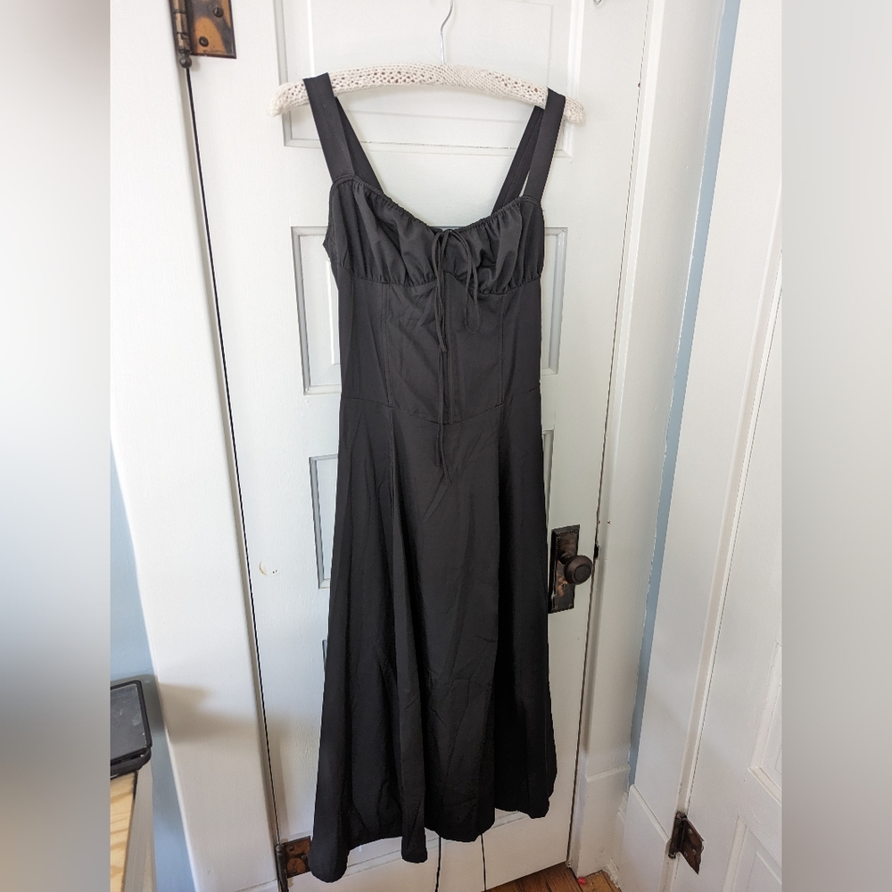 Viral Milkmaid Corset Cottagecore Midi Dress